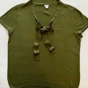 J. Crew Short Sleeved Bow Tie Sweater